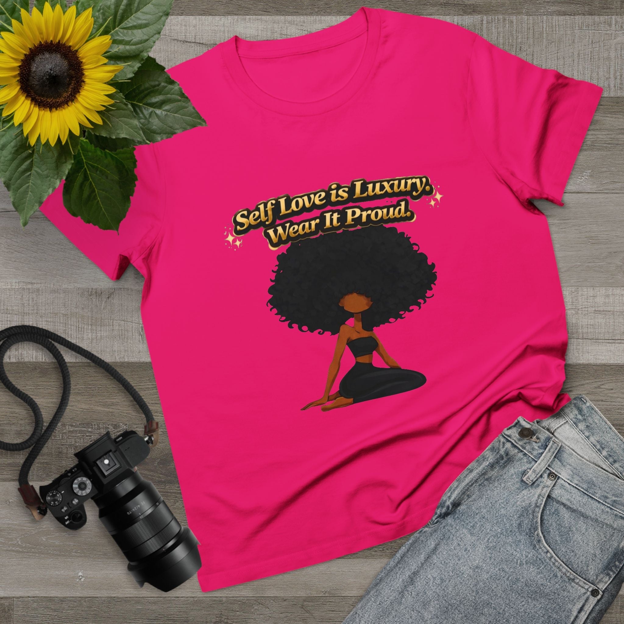 Self Love Is Luxury T-Shirt — Empowering Afrocentric Women’s Graphic Tee Printify