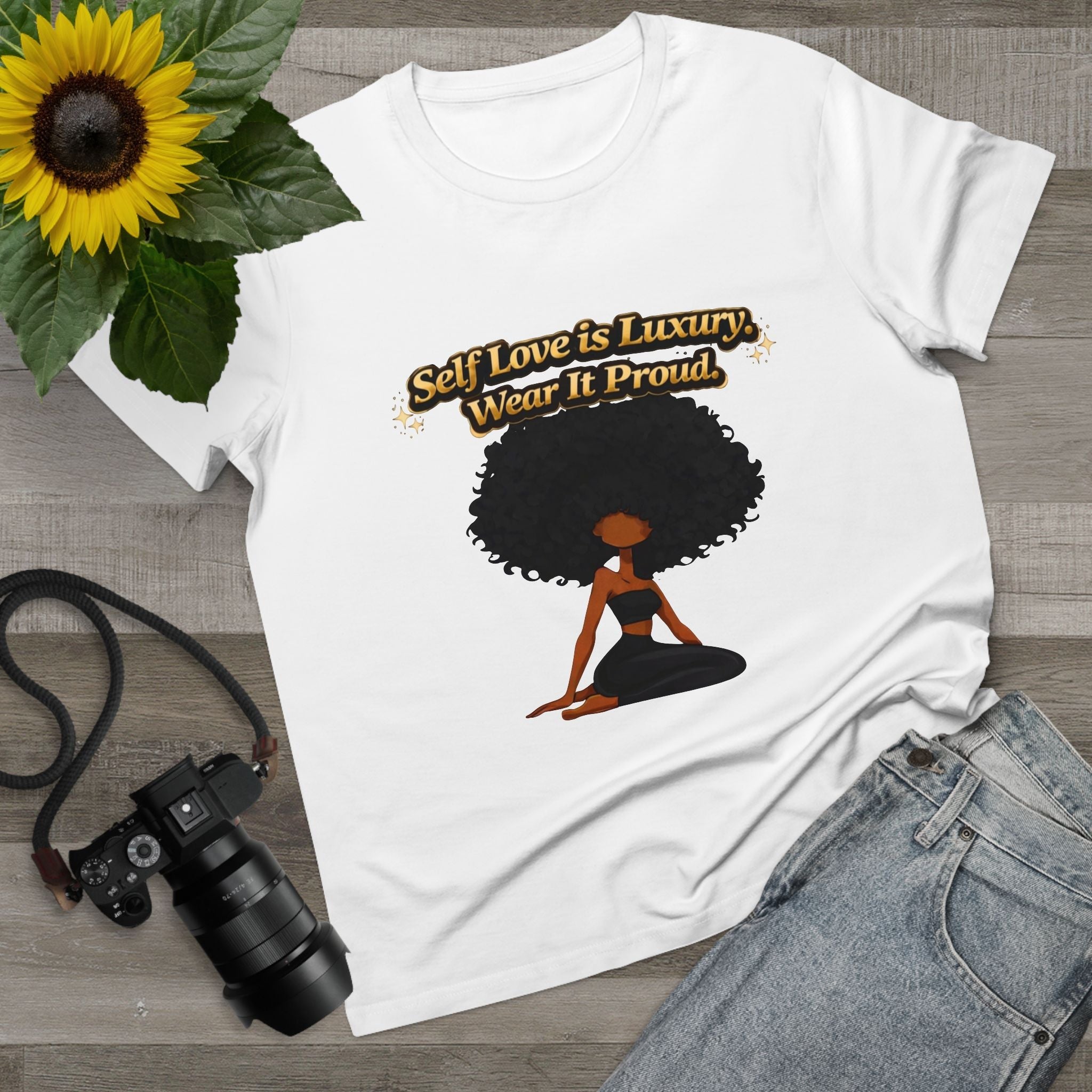 Self Love Is Luxury T-Shirt — Empowering Afrocentric Women’s Graphic Tee Printify