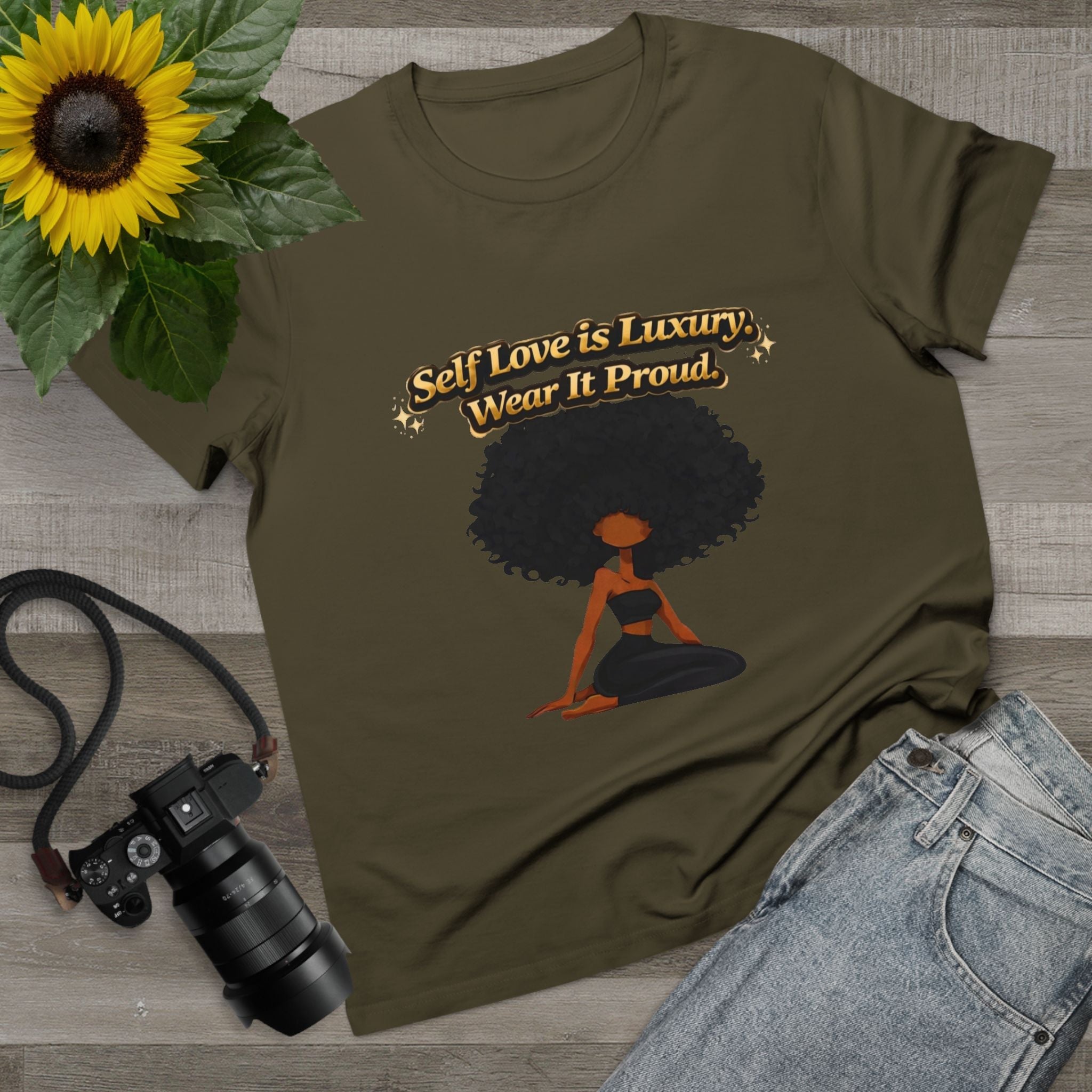 Self Love Is Luxury T-Shirt — Empowering Afrocentric Women’s Graphic Tee Printify