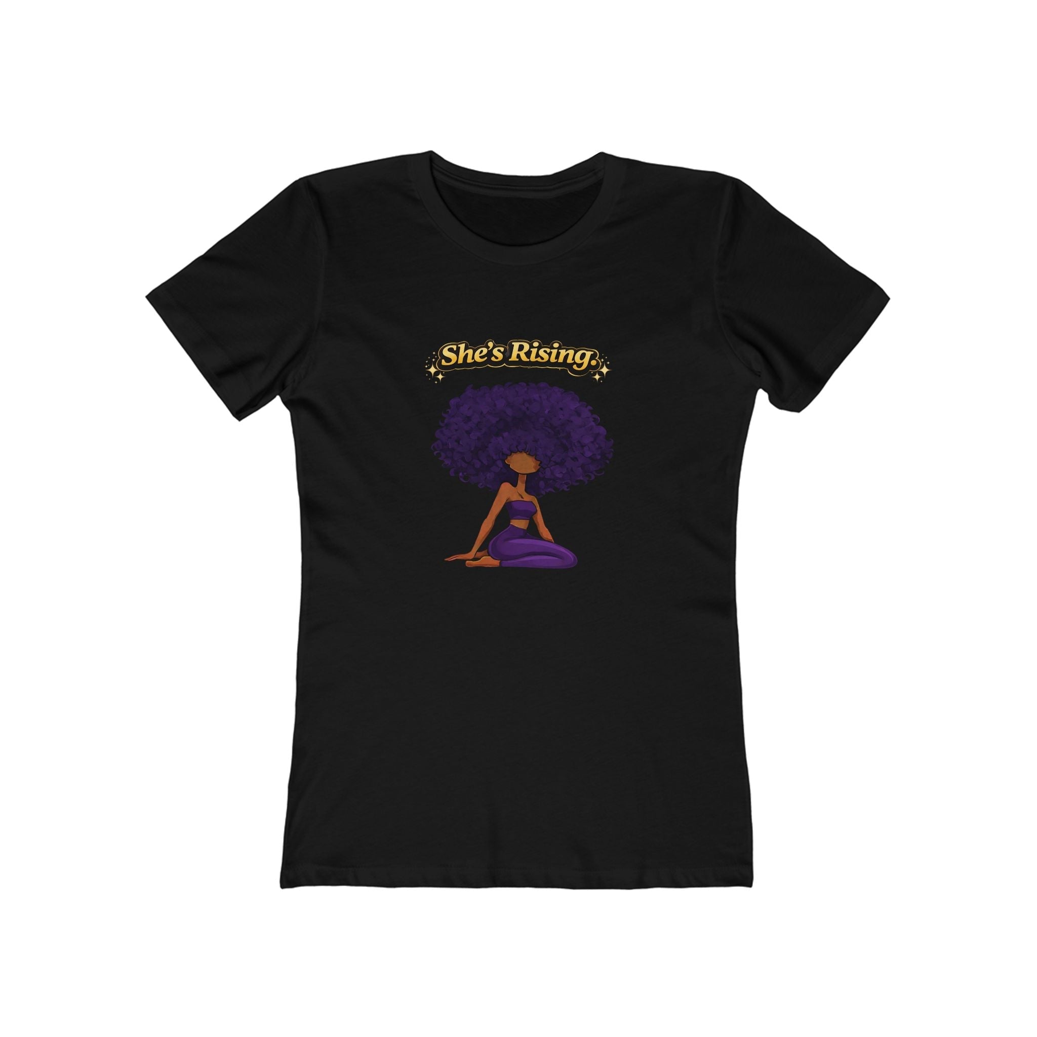 She’s Rising Tee — Empowering Afro Woman Graphic T‑Shirt Printify