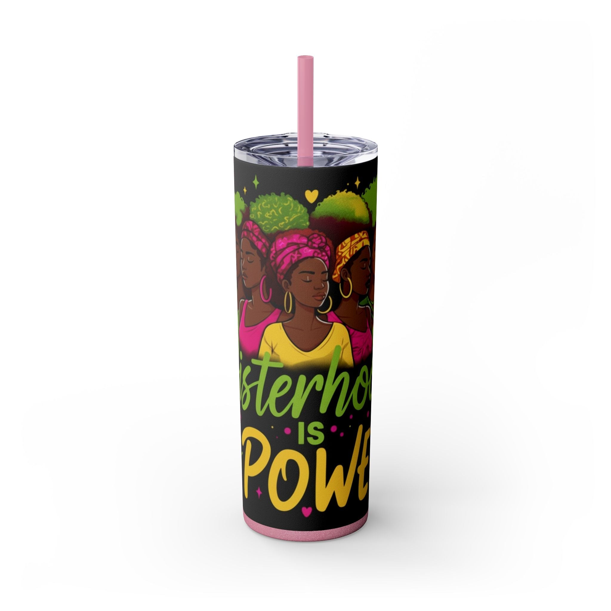 Sisterhood Is Power Skinny Tumbler — 20oz Insulated Straw Tumbler