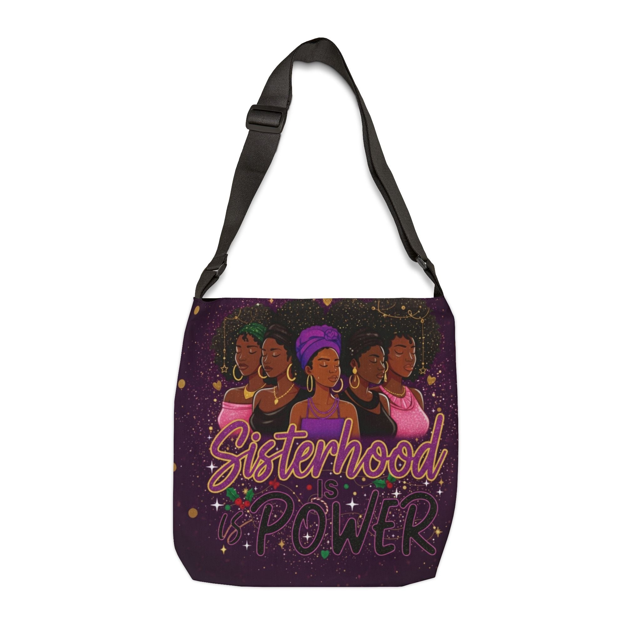 Sisterhood Power Adjustable Tote Bag — Afrocentric Empowerment Shoulder Bag