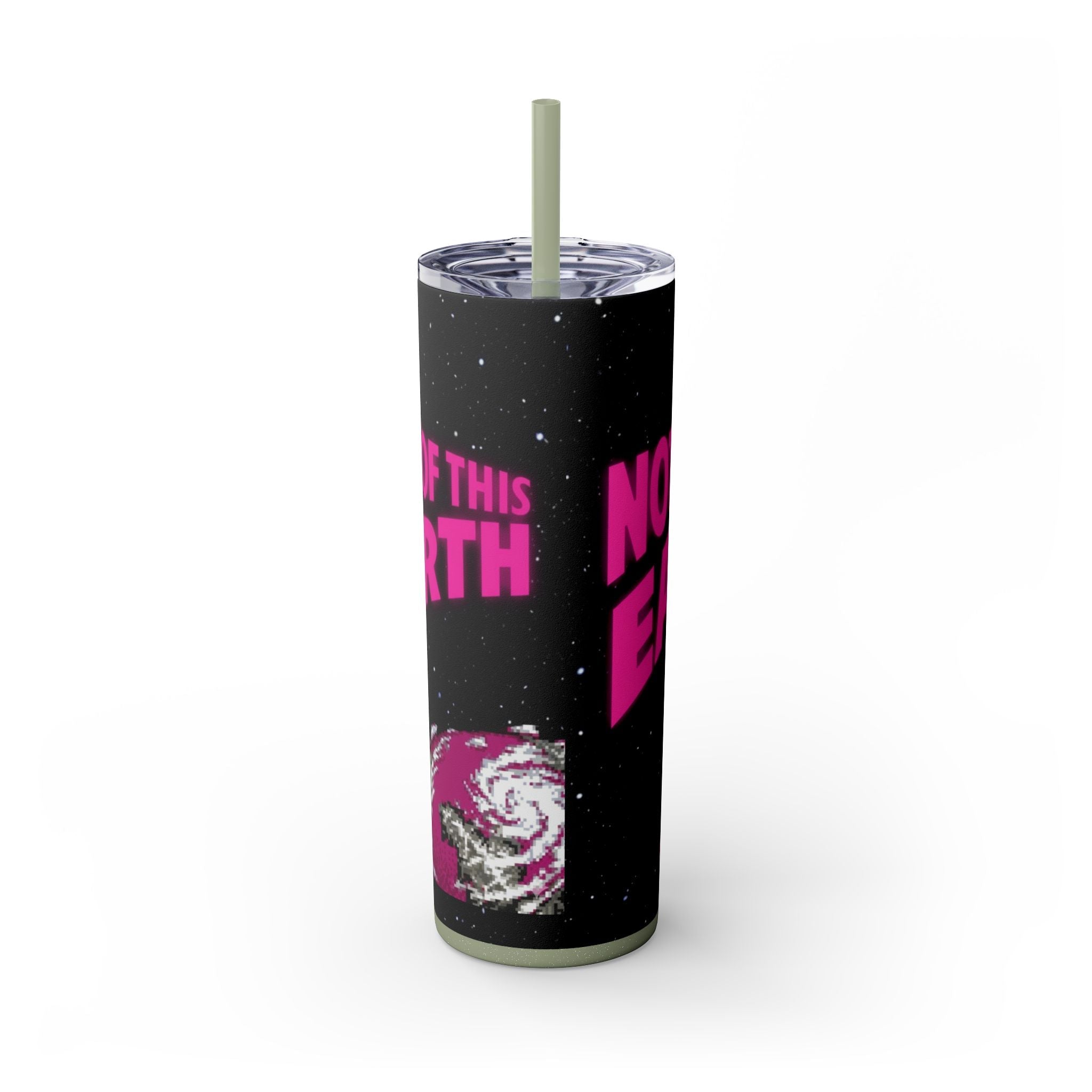 Skinny Tumbler — 'Not of This Earth' Retro Space 20oz Stainless Straw Cup