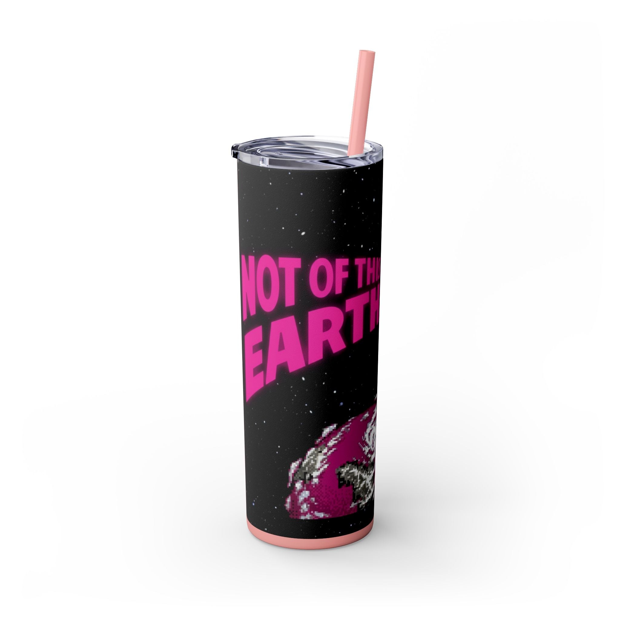 Skinny Tumbler — 'Not of This Earth' Retro Space 20oz Stainless Straw Cup