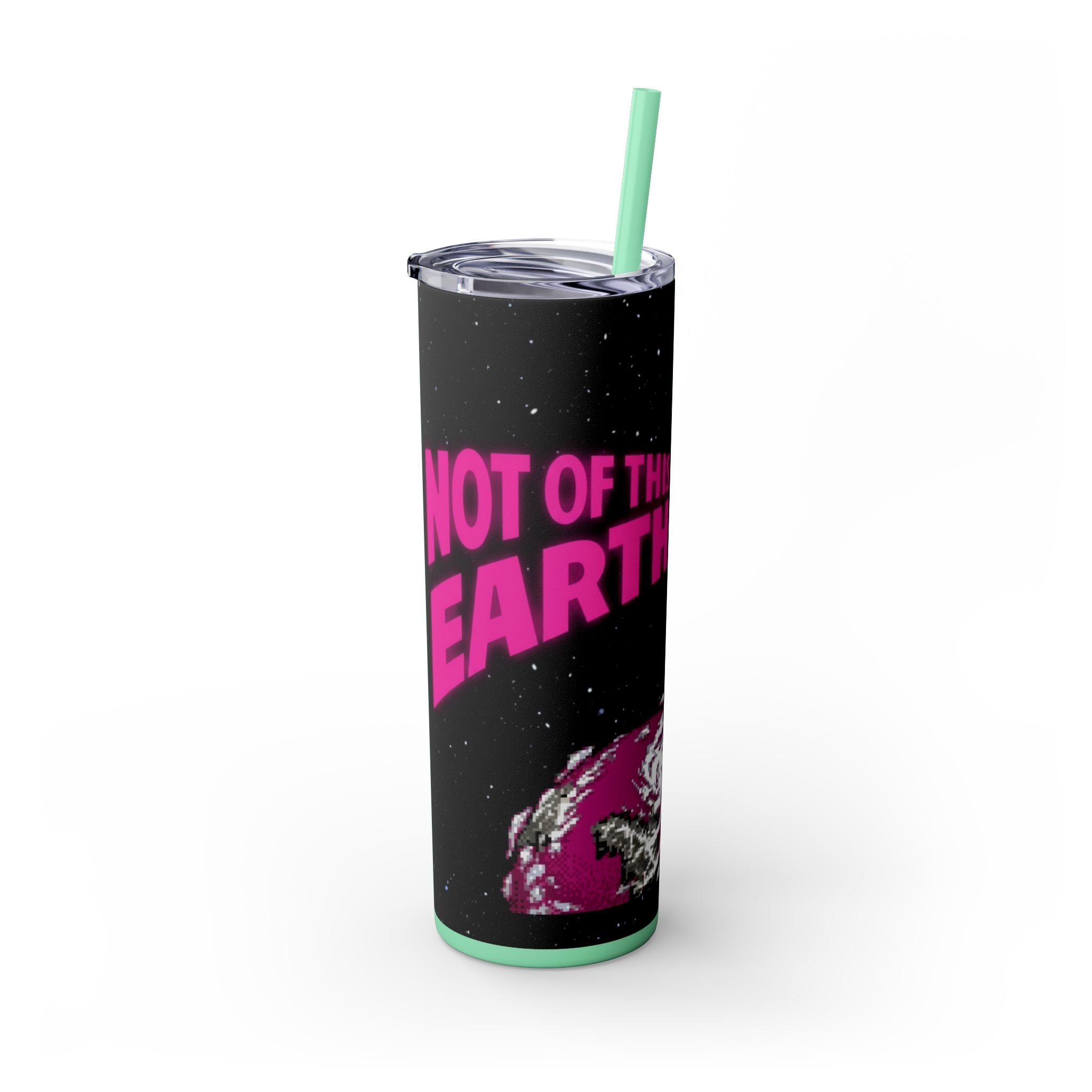 Skinny Tumbler — 'Not of This Earth' Retro Space 20oz Stainless Straw Cup