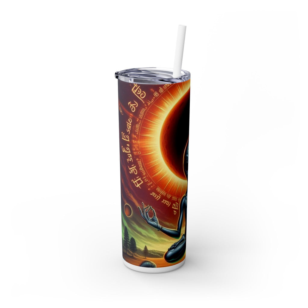 Alien Eclipse Skinny Tumbler (20oz) – Cosmic Meditation Alien Drinkware | Alien Utopia Collection