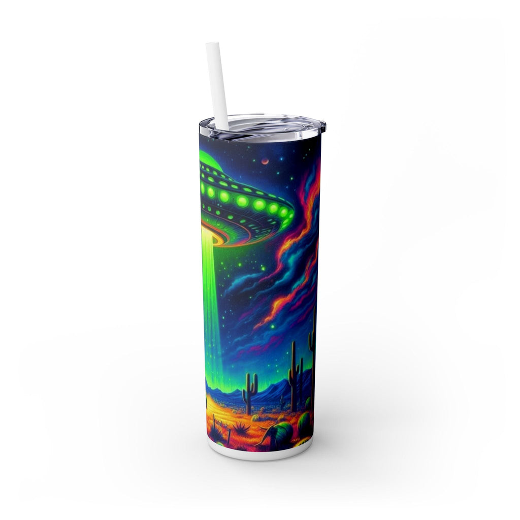 Area 51 UFO Beam Skinny Tumbler (20oz) – Cosmic Alien Drinkware | JR Vortex