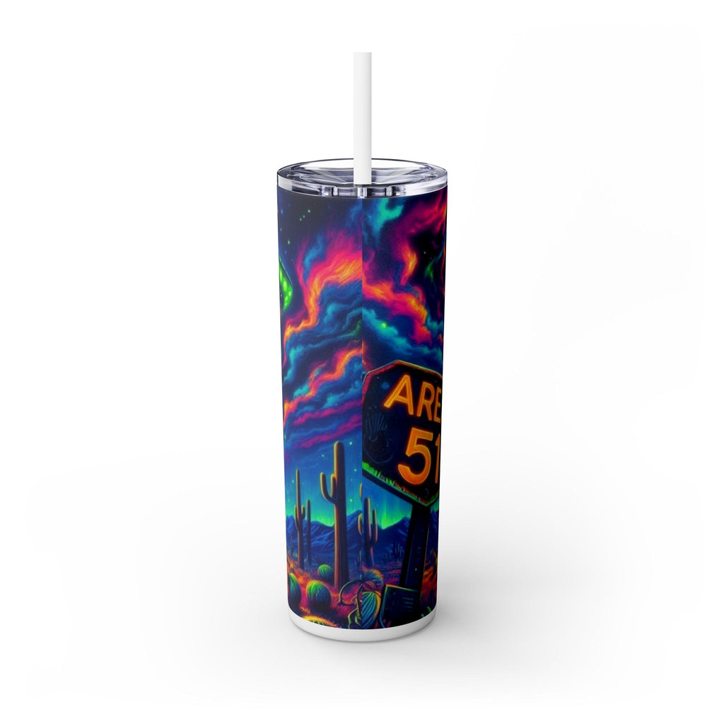 Area 51 UFO Beam Skinny Tumbler (20oz) – Cosmic Alien Drinkware | JR Vortex