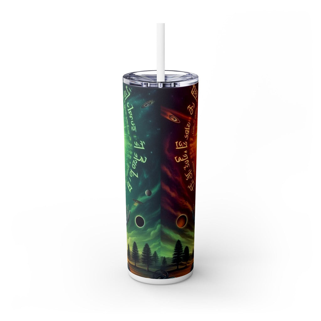 Alien Eclipse Skinny Tumbler (20oz) – Cosmic Meditation Alien Drinkware | Alien Utopia Collection