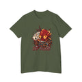 Skull Poker Tee — Hellfire Skull with Playing Cards Graphic T-Shirt Printify