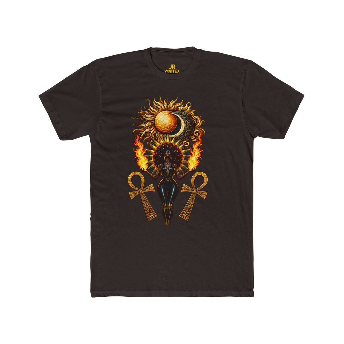 Solar Goddess Ankh Tee — Sun & Moon Divine Feminine