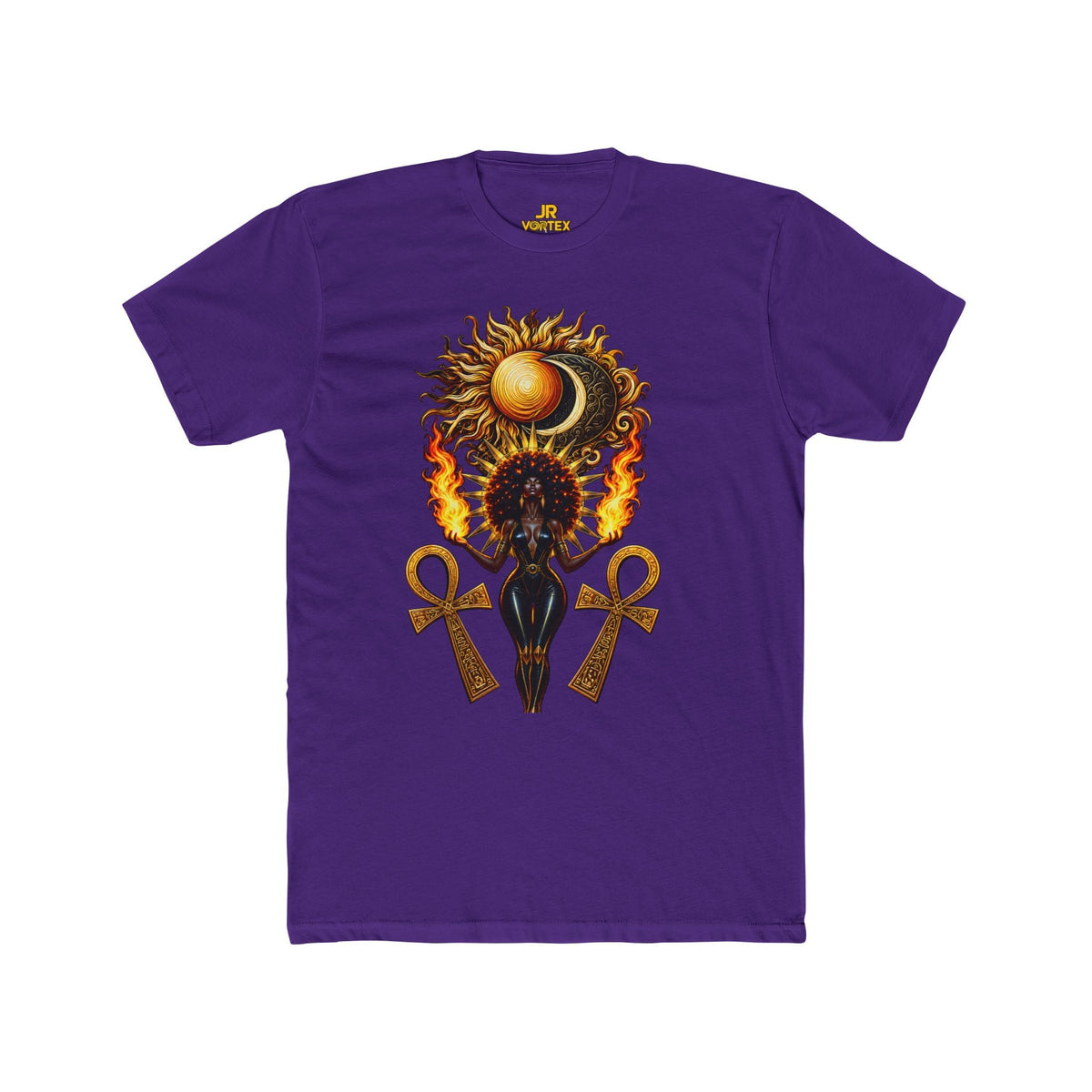 Solar Goddess Ankh Tee — Sun & Moon Divine Feminine