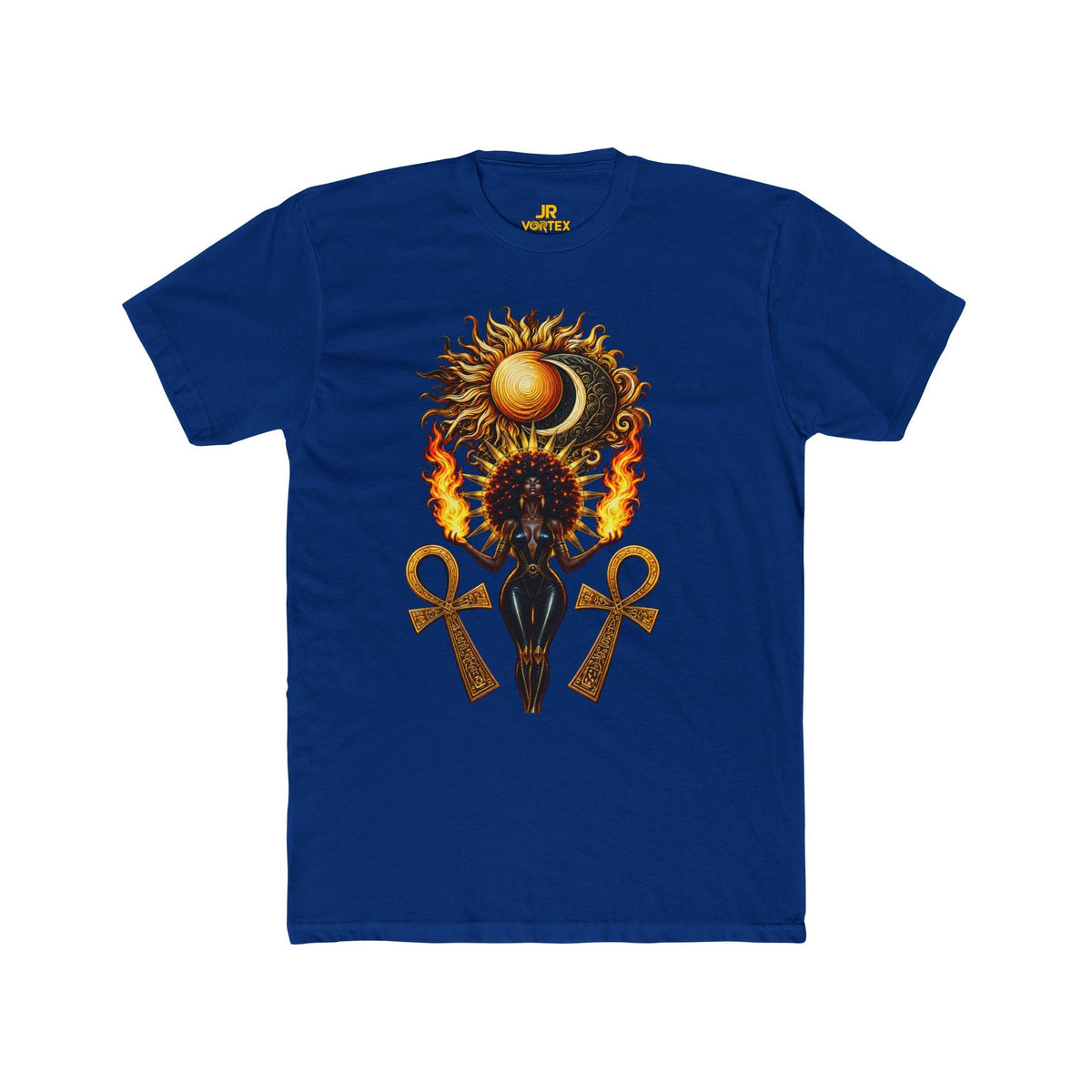 Solar Goddess Ankh Tee — Sun & Moon Divine Feminine