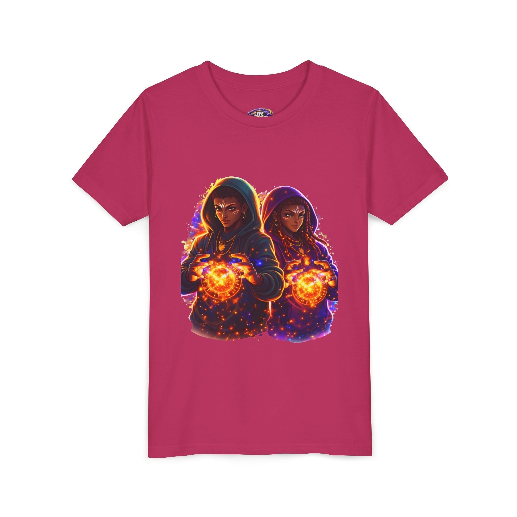Youth Magic Duo Tee — Hooded Sorcerer Siblings Graphic Shirt Printify