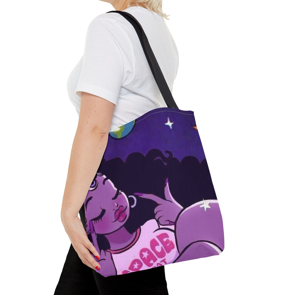 Space Brat Tote Bag — Retro Space Kid Graphic Tote
