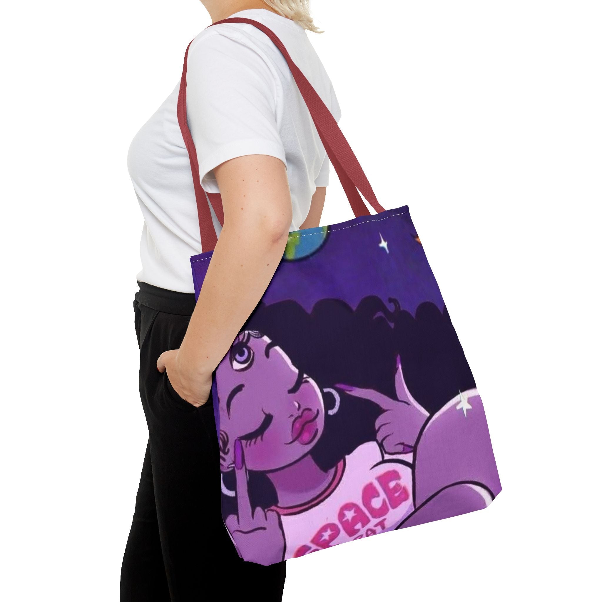 Space Brat Tote Bag — Retro Space Kid Graphic Tote