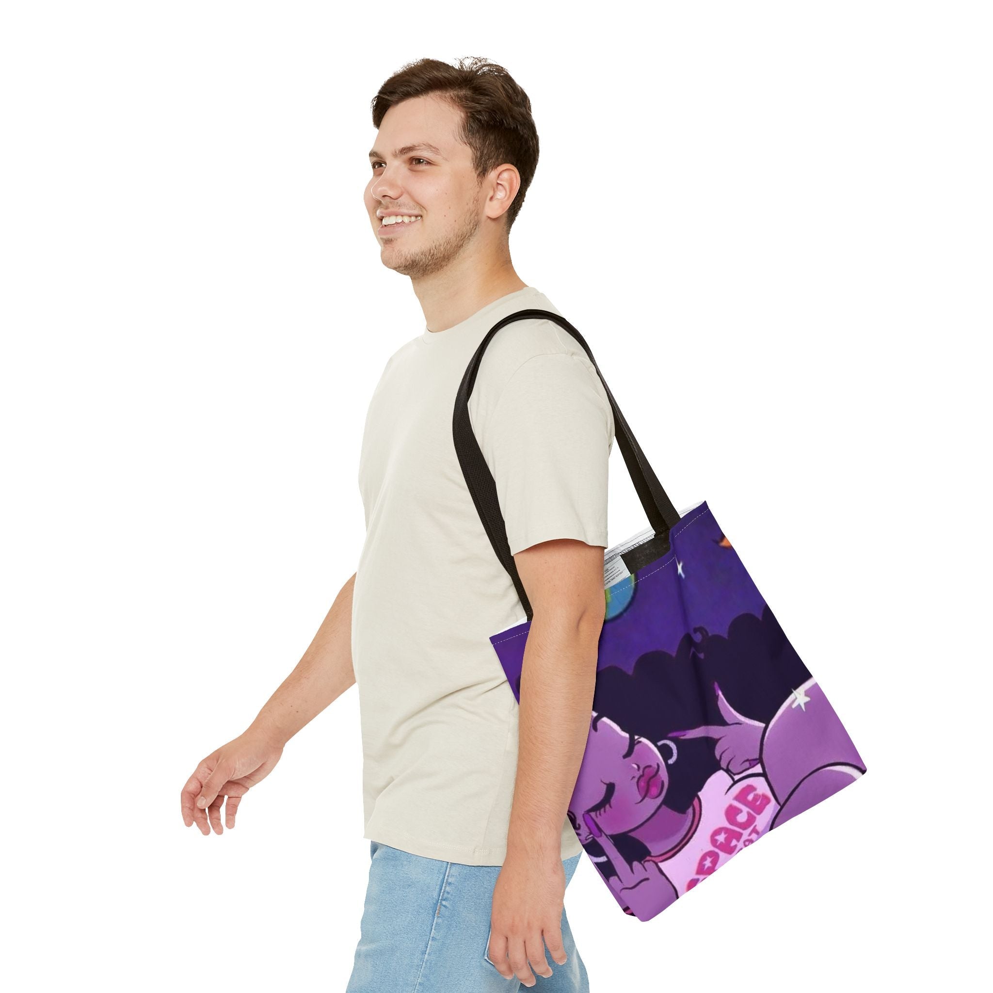 Space Brat Tote Bag — Retro Space Kid Graphic Tote