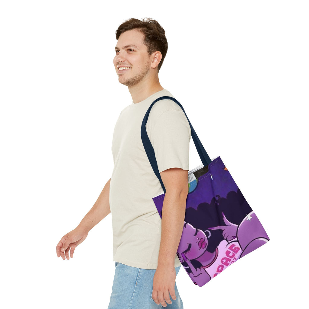 Space Brat Tote Bag — Retro Space Kid Graphic Tote