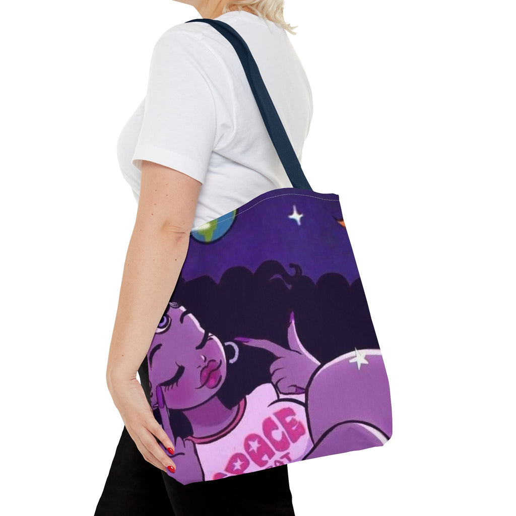 Space Brat Tote Bag — Retro Space Kid Graphic Tote