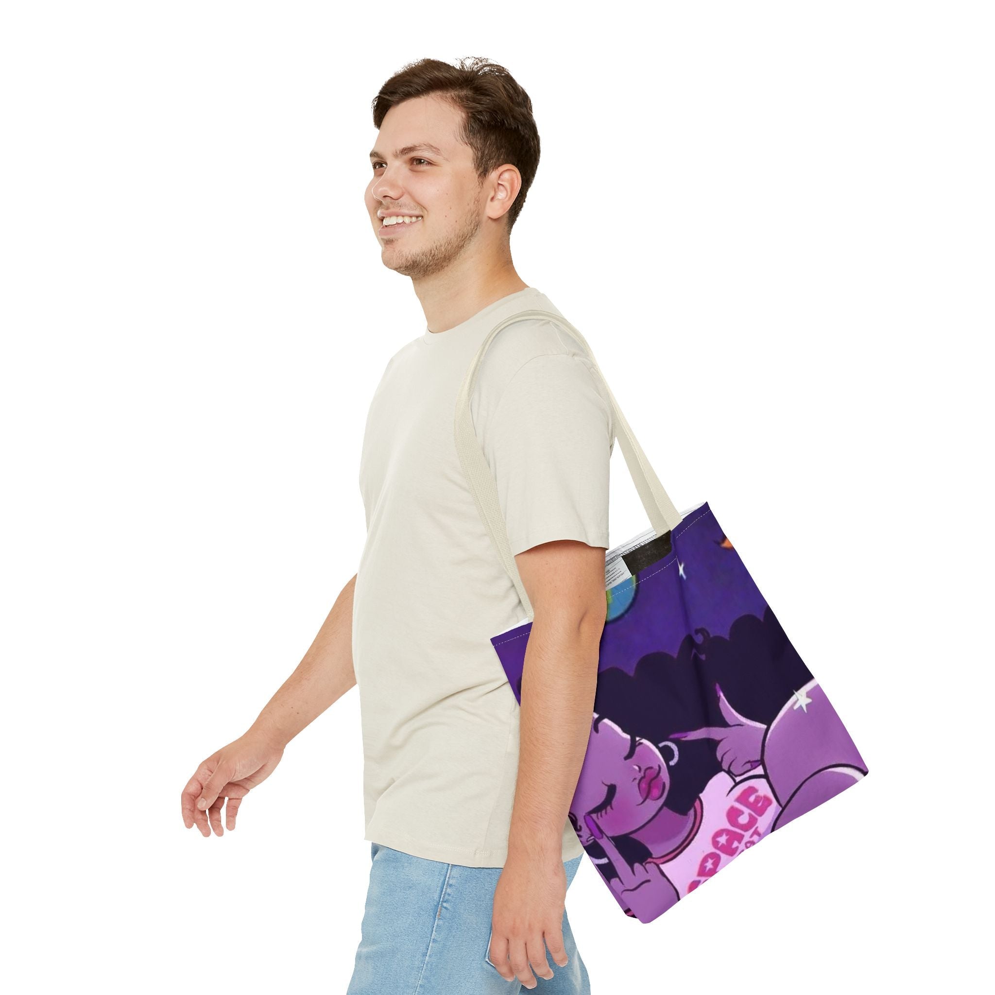 Space Brat Tote Bag — Retro Space Kid Graphic Tote