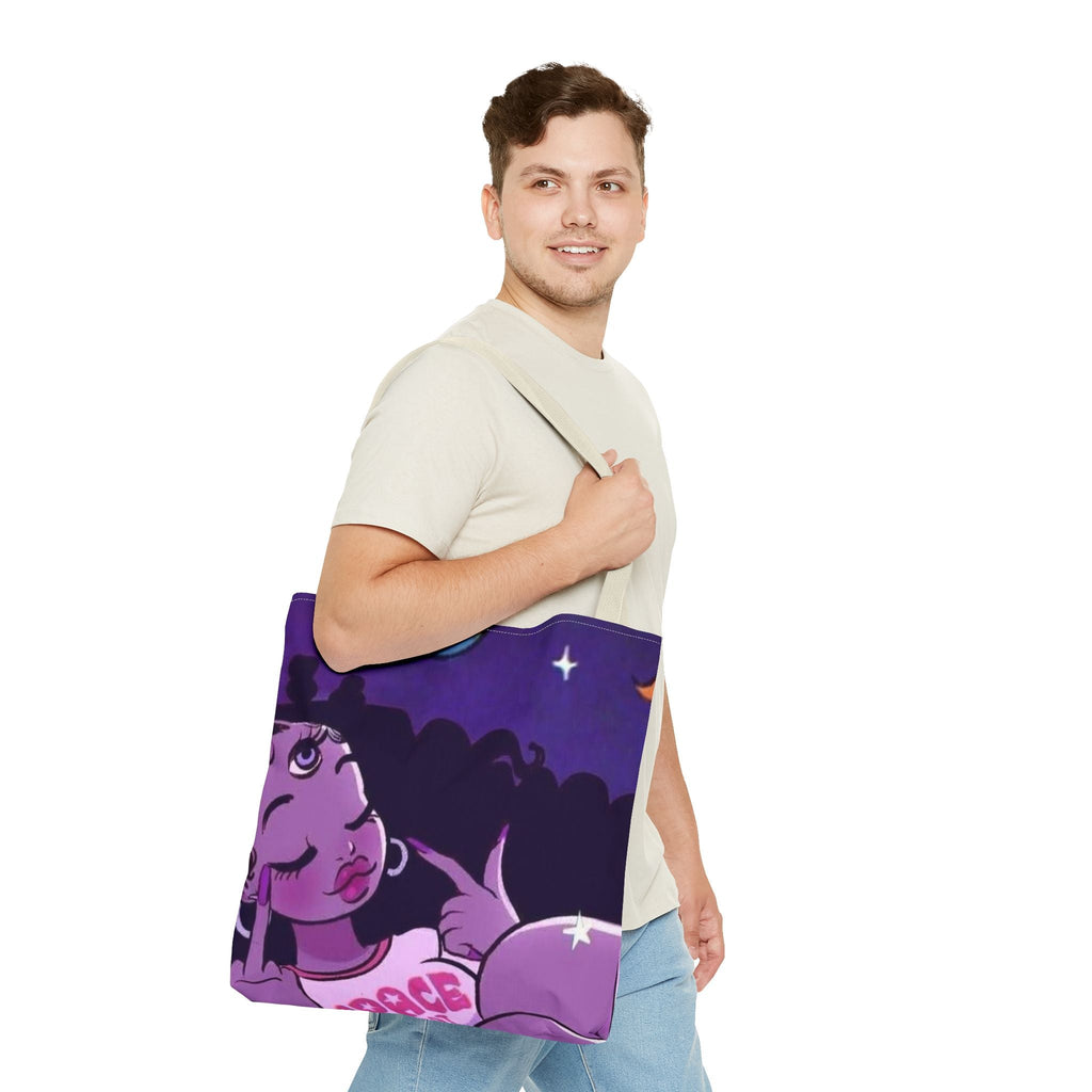 Space Brat Tote Bag — Retro Space Kid Graphic Tote