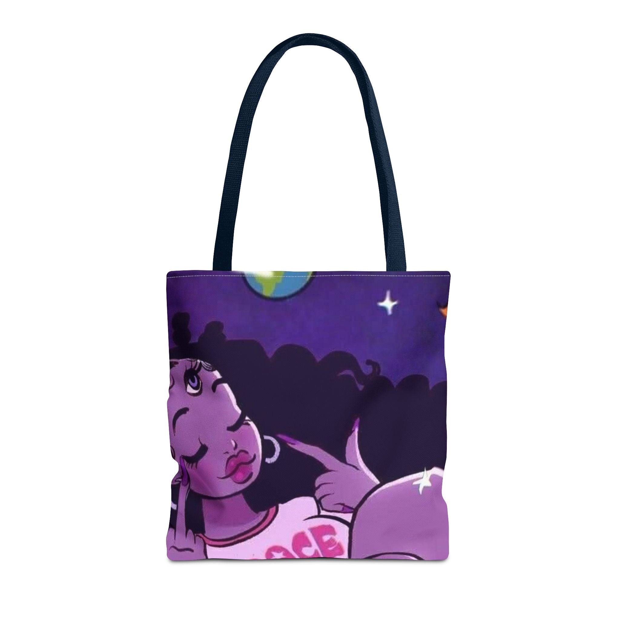 Space Brat Tote Bag — Retro Space Kid Graphic Tote