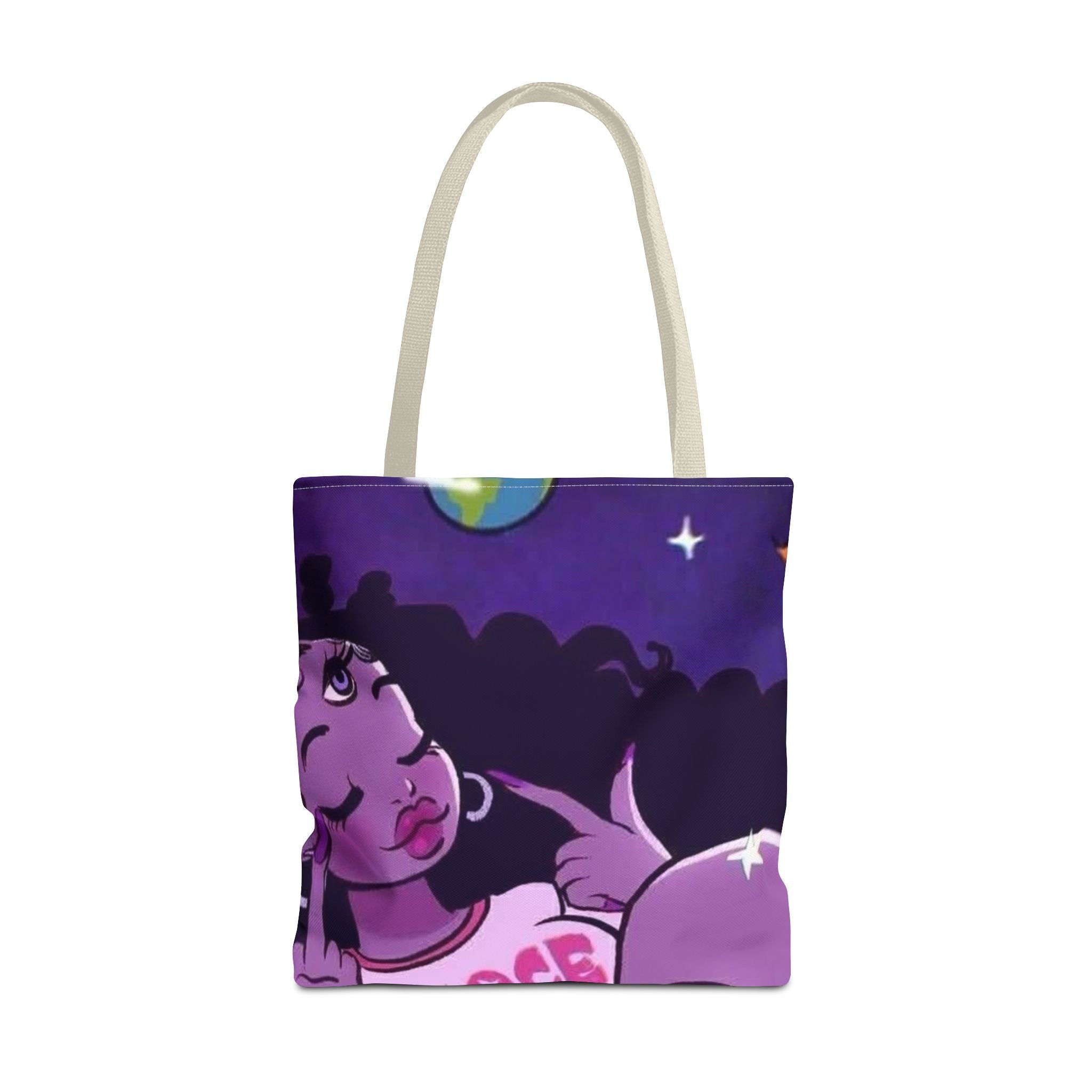 Space Brat Tote Bag — Retro Space Kid Graphic Tote