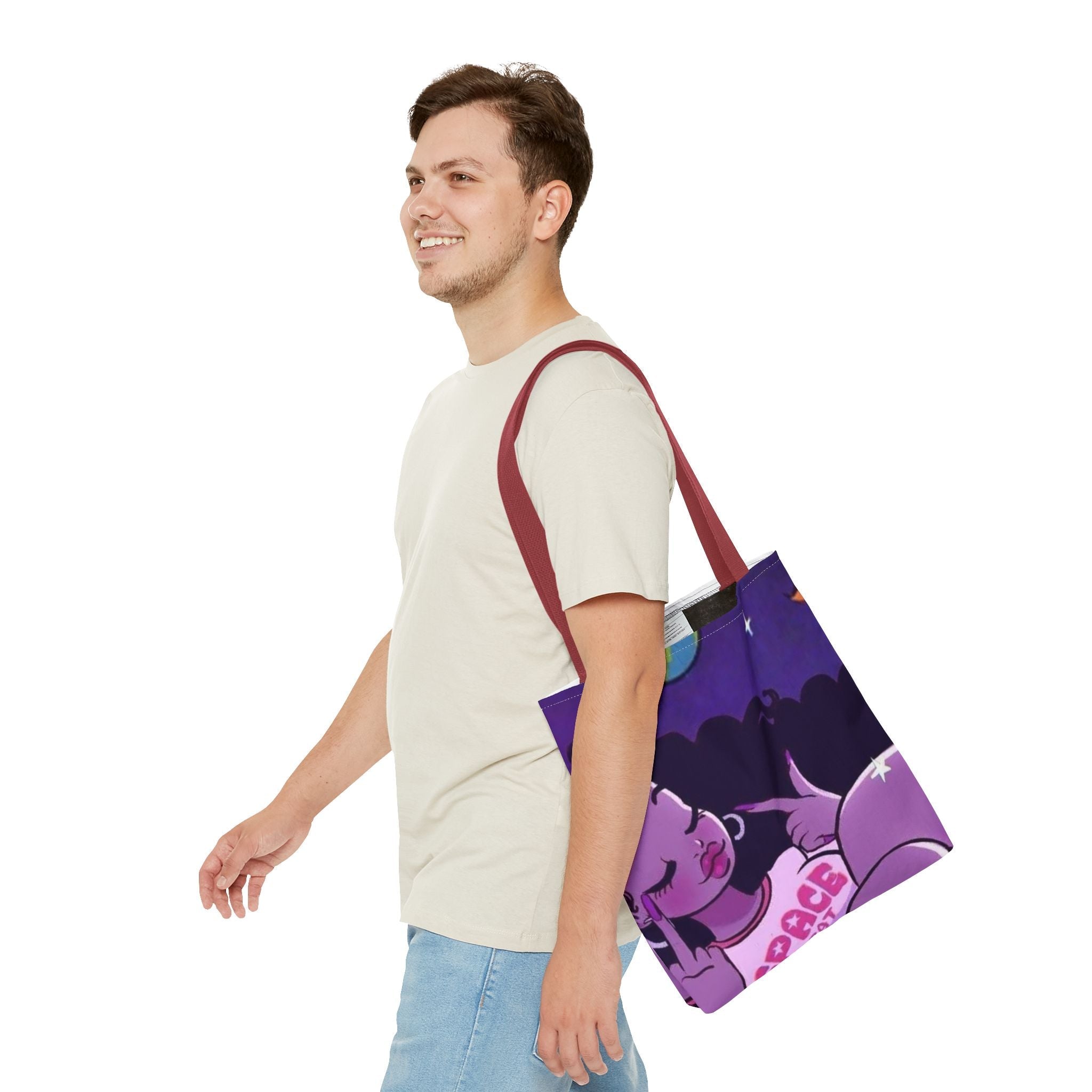 Space Brat Tote Bag — Retro Space Kid Graphic Tote