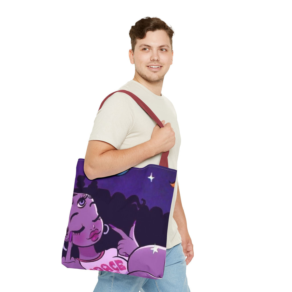 Space Brat Tote Bag — Retro Space Kid Graphic Tote