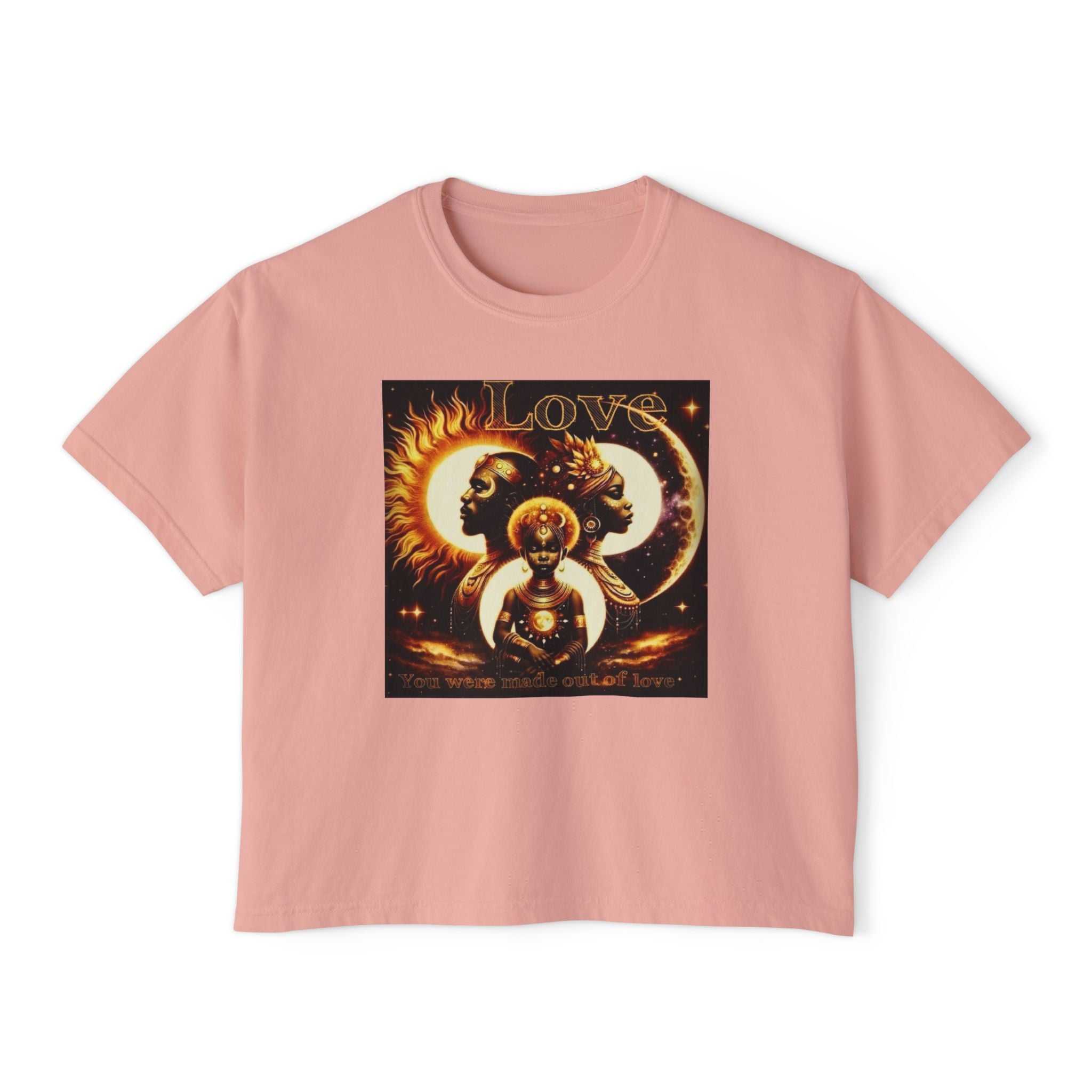 Spiritual Love Boxy Tee, Astrology T-Shirt, Celestial Graphic Top, Vintage Style Tee, Gift for Astrology Lovers