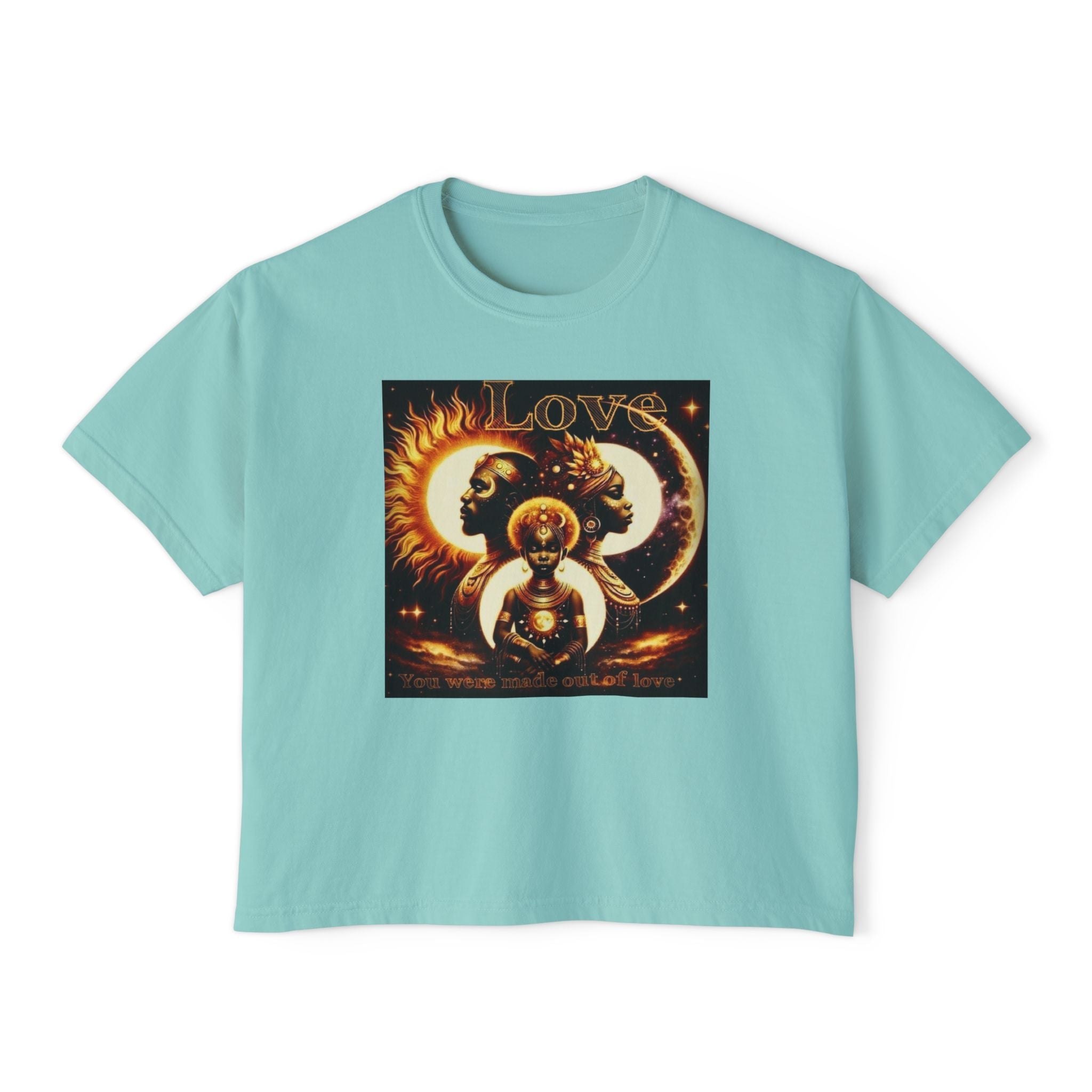 Spiritual Love Boxy Tee, Astrology T-Shirt, Celestial Graphic Top, Vintage Style Tee, Gift for Astrology Lovers