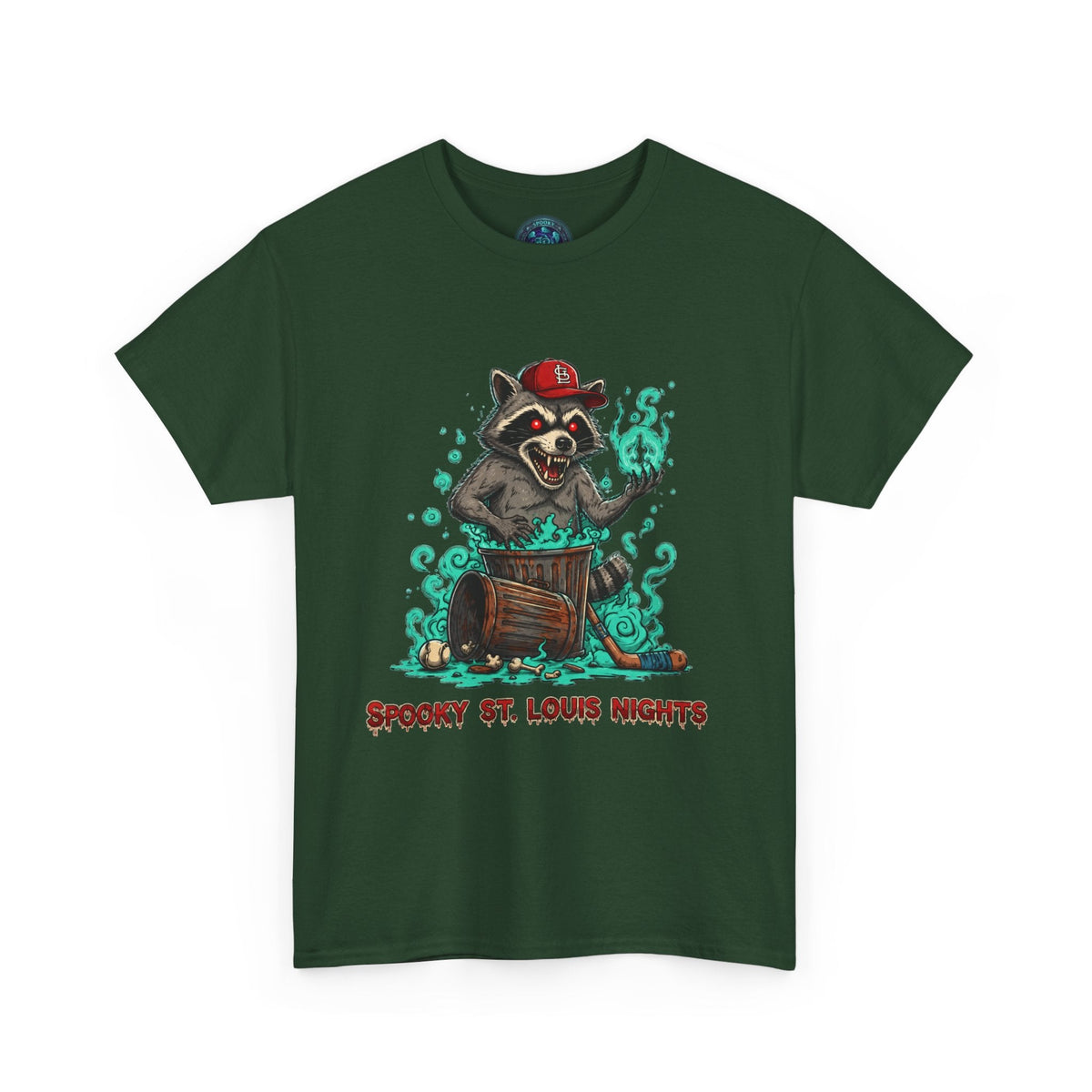 Spooky St. Louis Nights Raccoon Tee – Halloween Streetwear