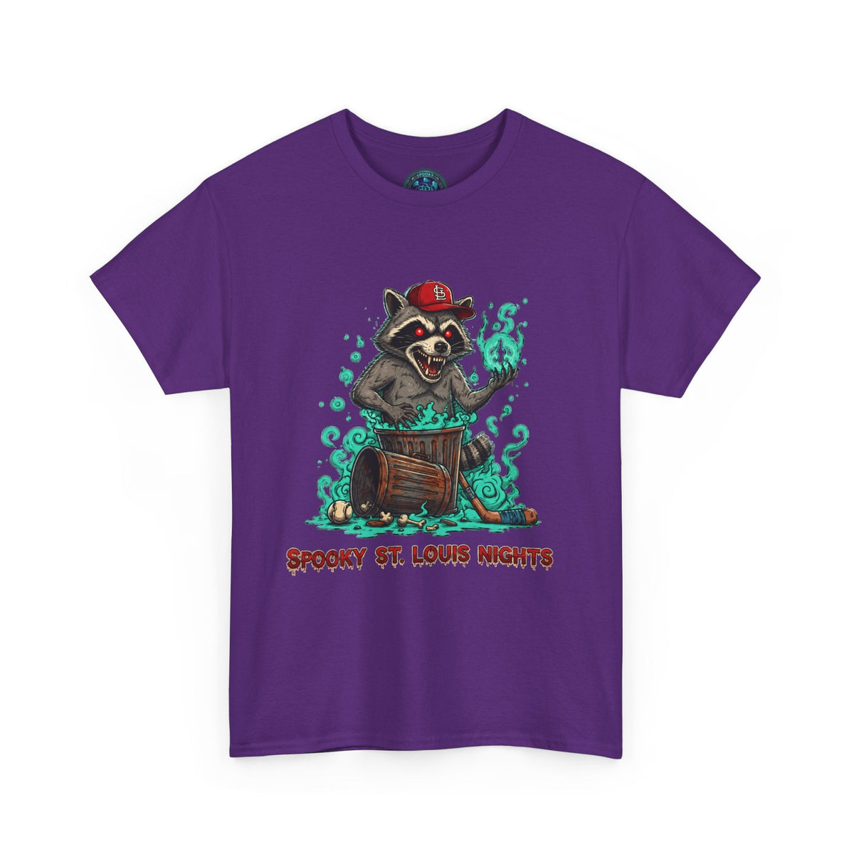 Spooky St. Louis Nights Raccoon Tee – Halloween Streetwear