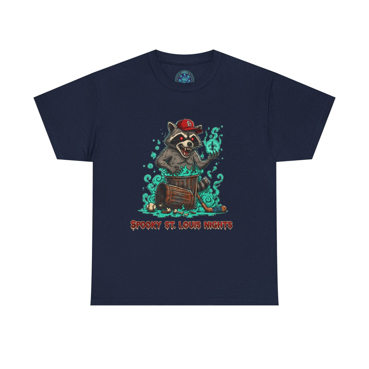 Spooky St. Louis Nights Raccoon Tee – Halloween Streetwear