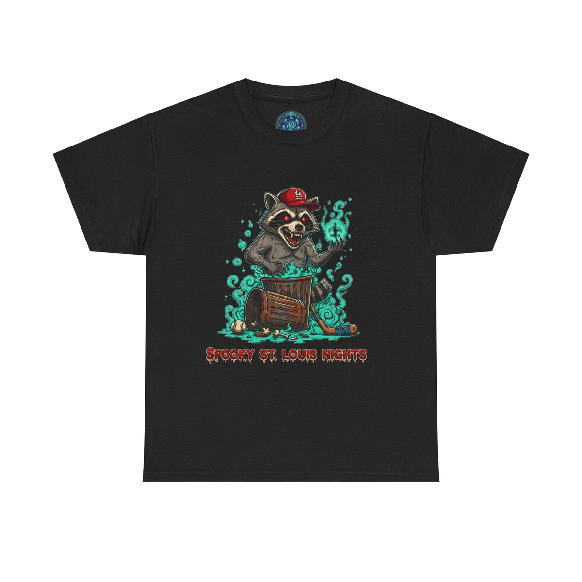 Spooky St. Louis Nights Raccoon Tee – Halloween Streetwear