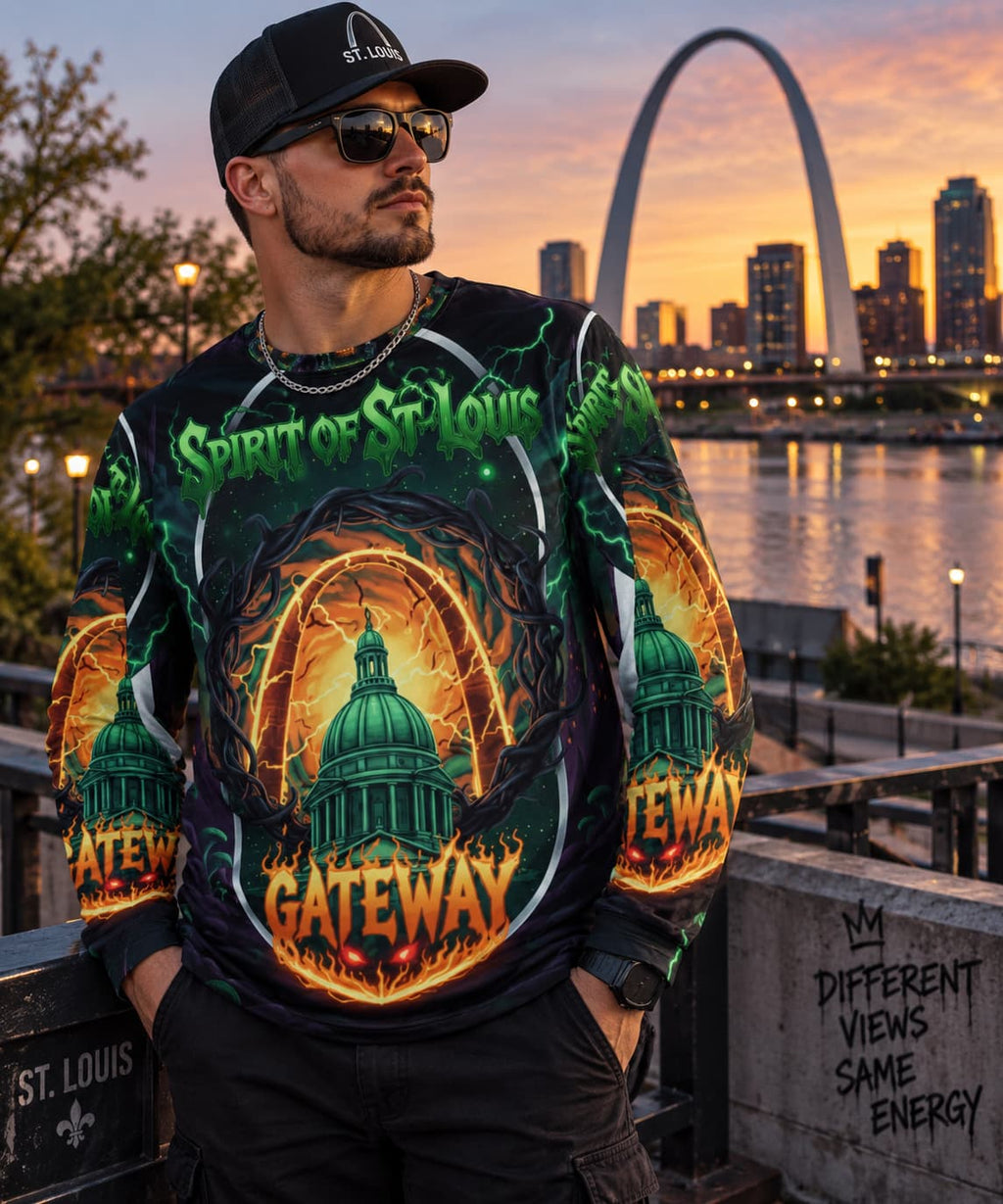 St. Louis Gateway Long Sleeve Shirt | Cosmic City Streetwear🎃
