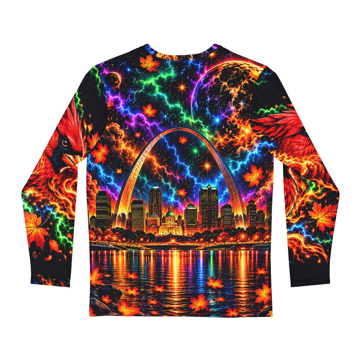 St. Louis Gateway Long Sleeve Shirt — Spirit of St. Louis Neon Cityscape