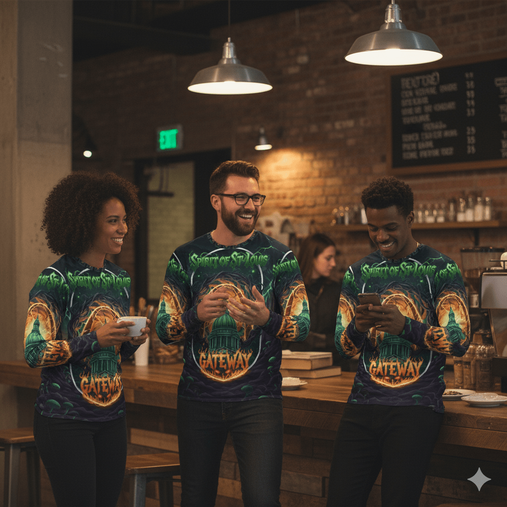 St. Louis Gateway Men's Long Sleeve Shirt, Urban Casual Wear, Graphic Tee, Vibrant Streetwear, Festival Apparel, Unique Gift Idea🎃 Printify