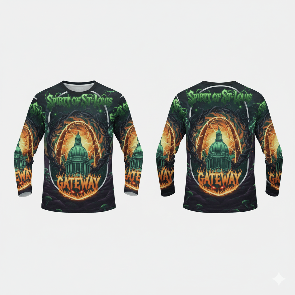 St. Louis Gateway Men's Long Sleeve Shirt, Urban Casual Wear, Graphic Tee, Vibrant Streetwear, Festival Apparel, Unique Gift Idea🎃 Printify
