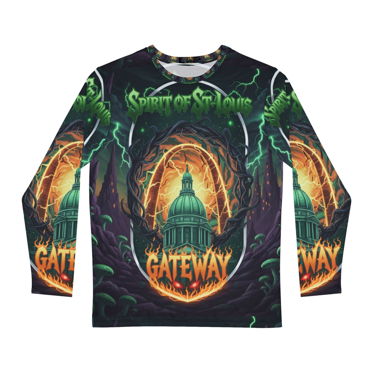 St. Louis Gateway Men's Long Sleeve Shirt, Urban Casual Wear, Graphic Tee, Vibrant Streetwear, Festival Apparel, Unique Gift Idea🎃 Printify