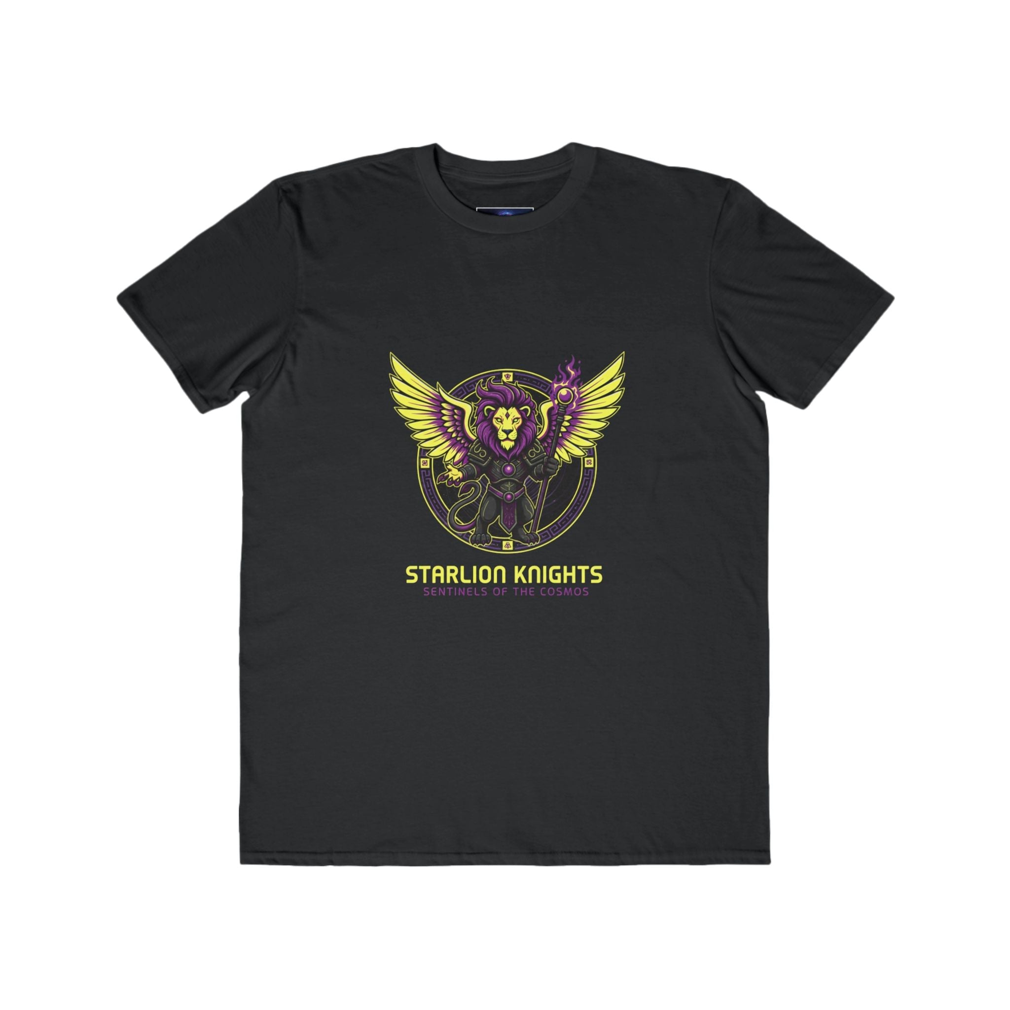 Starlion Knights T‑Shirt — Retro Neon Winged Lion Gaming Tee Printify