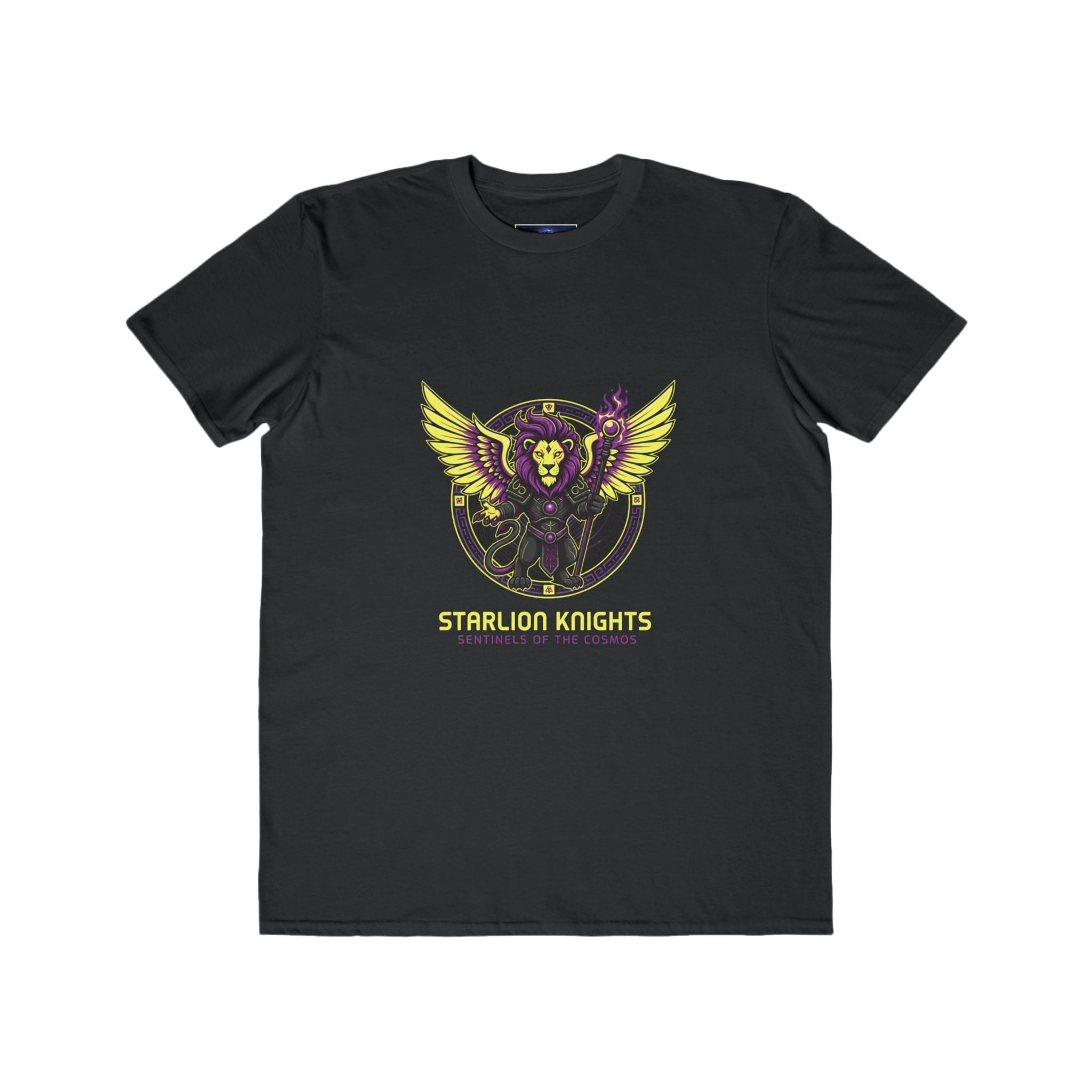 Starlion Knights T‑Shirt — Retro Neon Winged Lion Gaming Tee Printify