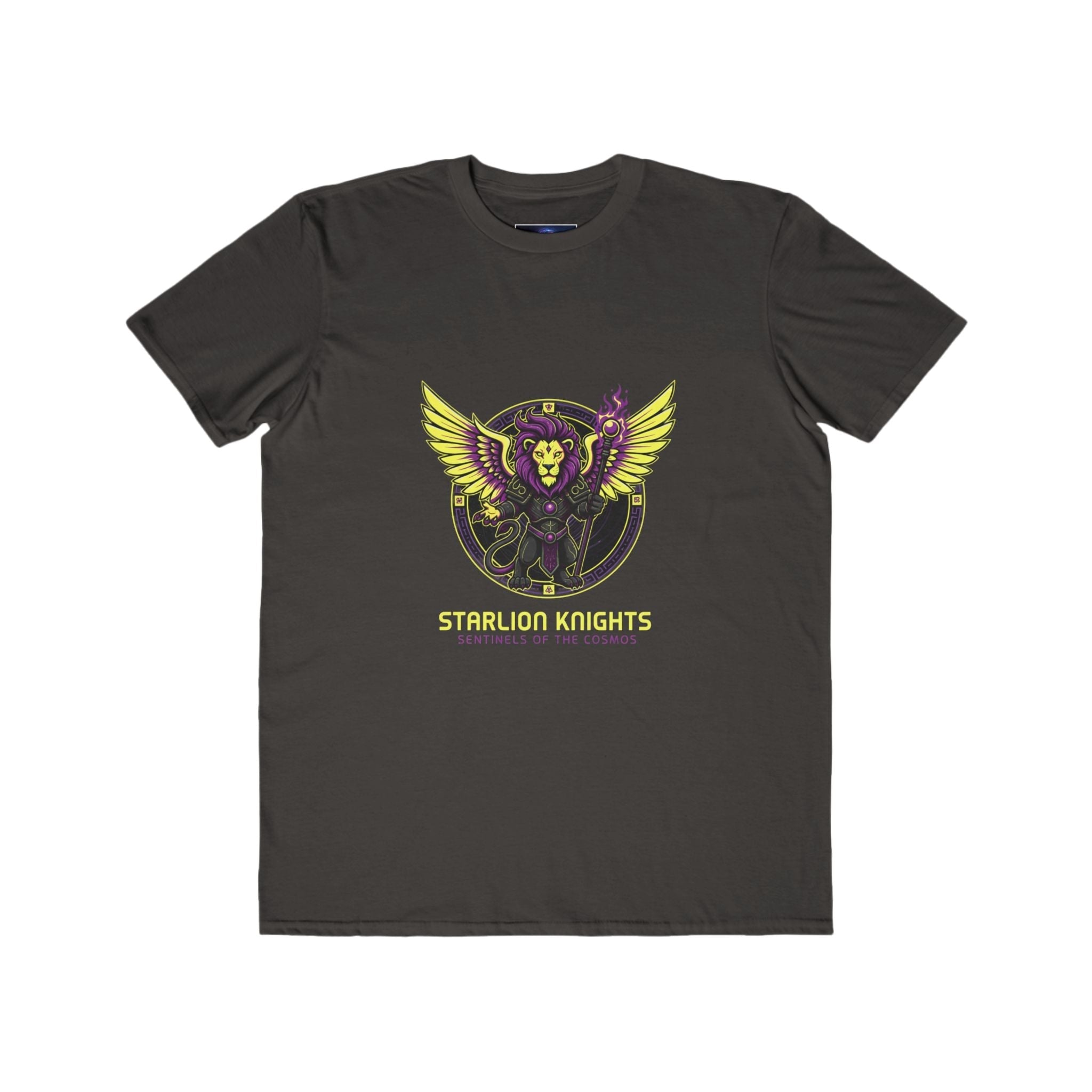 Starlion Knights T‑Shirt — Retro Neon Winged Lion Gaming Tee Printify