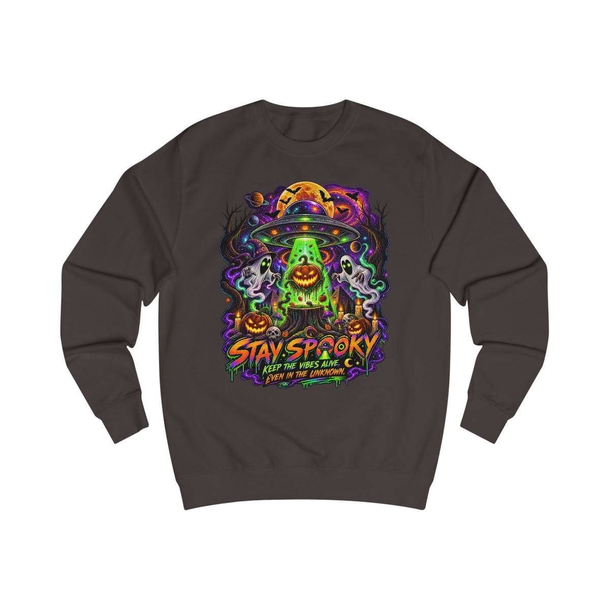 Stay Spooky Cosmic UFO Sweatshirt | Halloween Streetwear