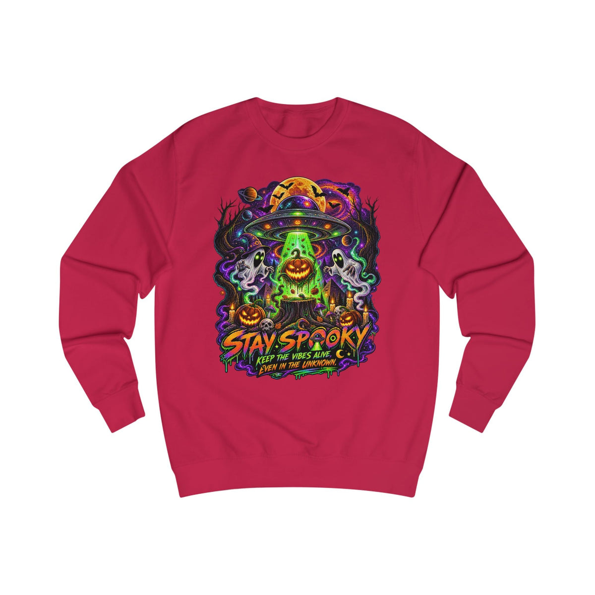 Stay Spooky Cosmic UFO Sweatshirt | Halloween Streetwear