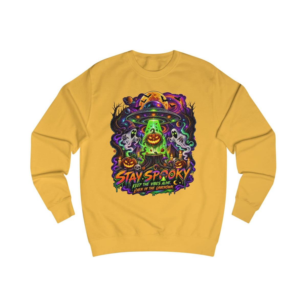 Stay Spooky Cosmic UFO Sweatshirt | Halloween Streetwear