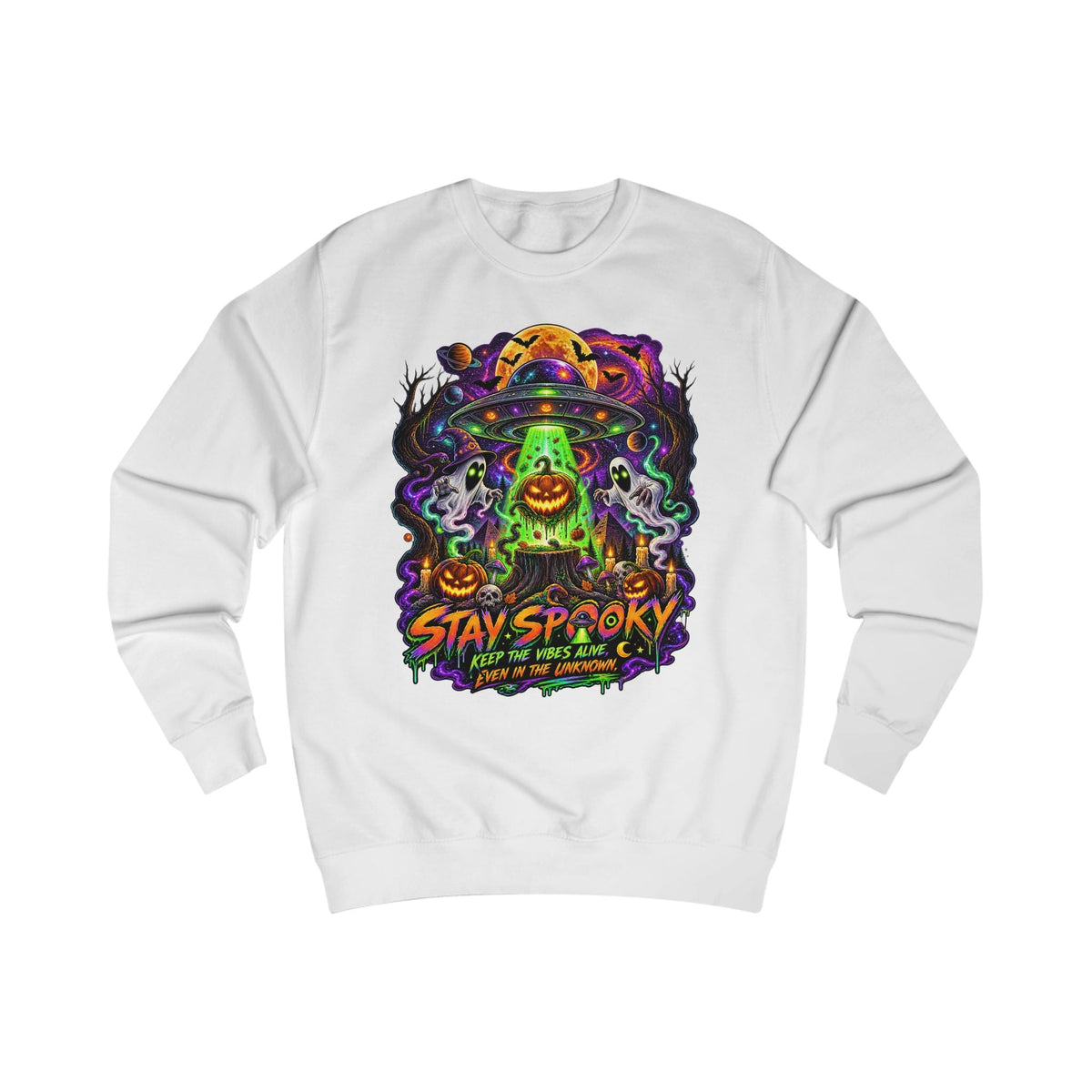 Stay Spooky Cosmic UFO Sweatshirt | Halloween Streetwear