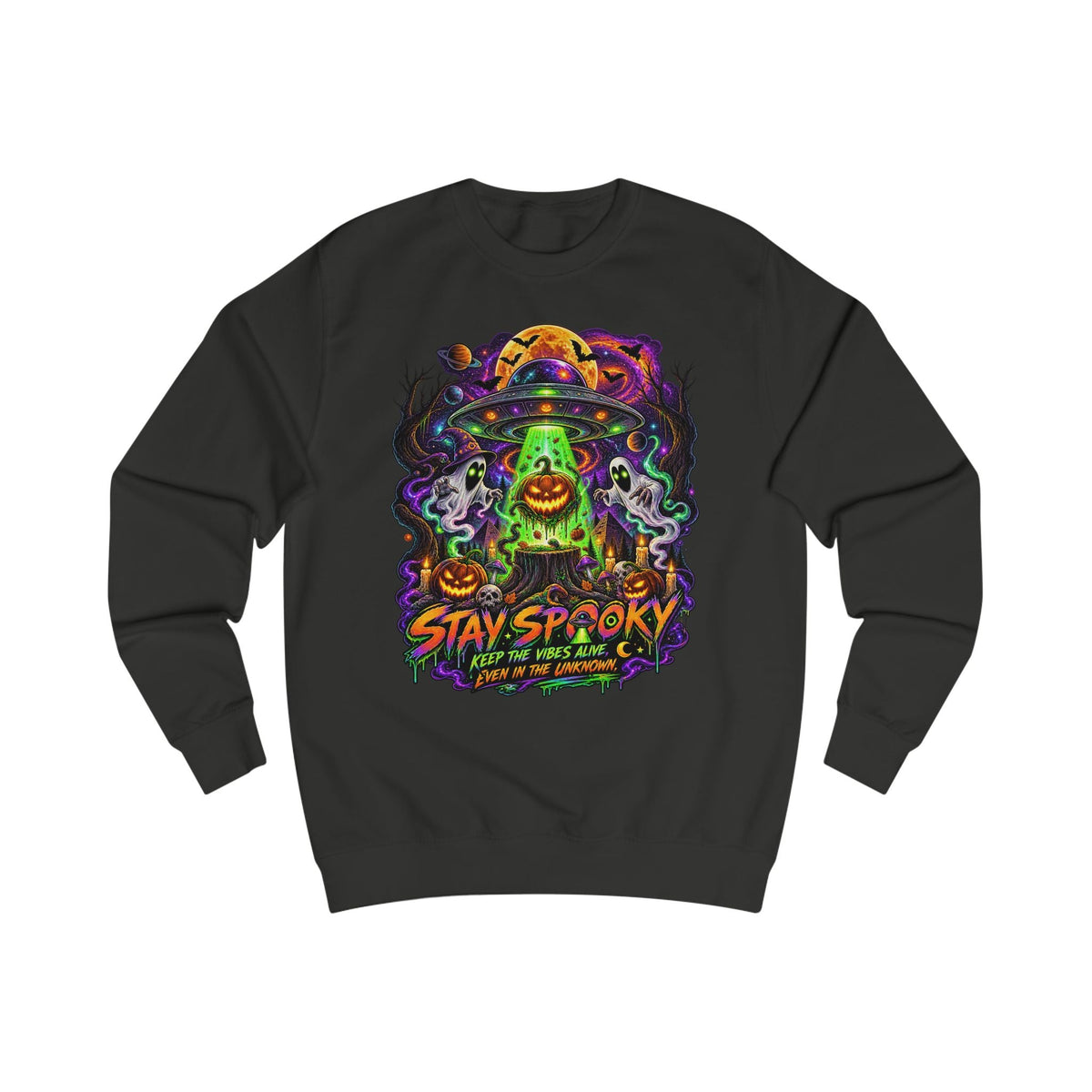 Stay Spooky Cosmic UFO Sweatshirt | Halloween Streetwear