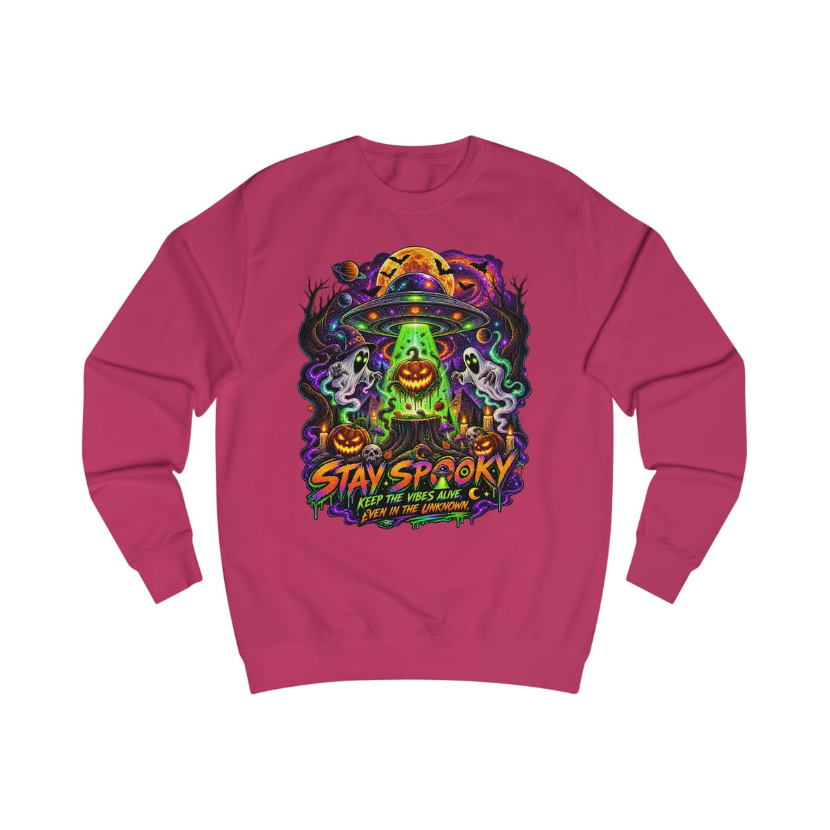 Stay Spooky Cosmic UFO Sweatshirt | Halloween Streetwear