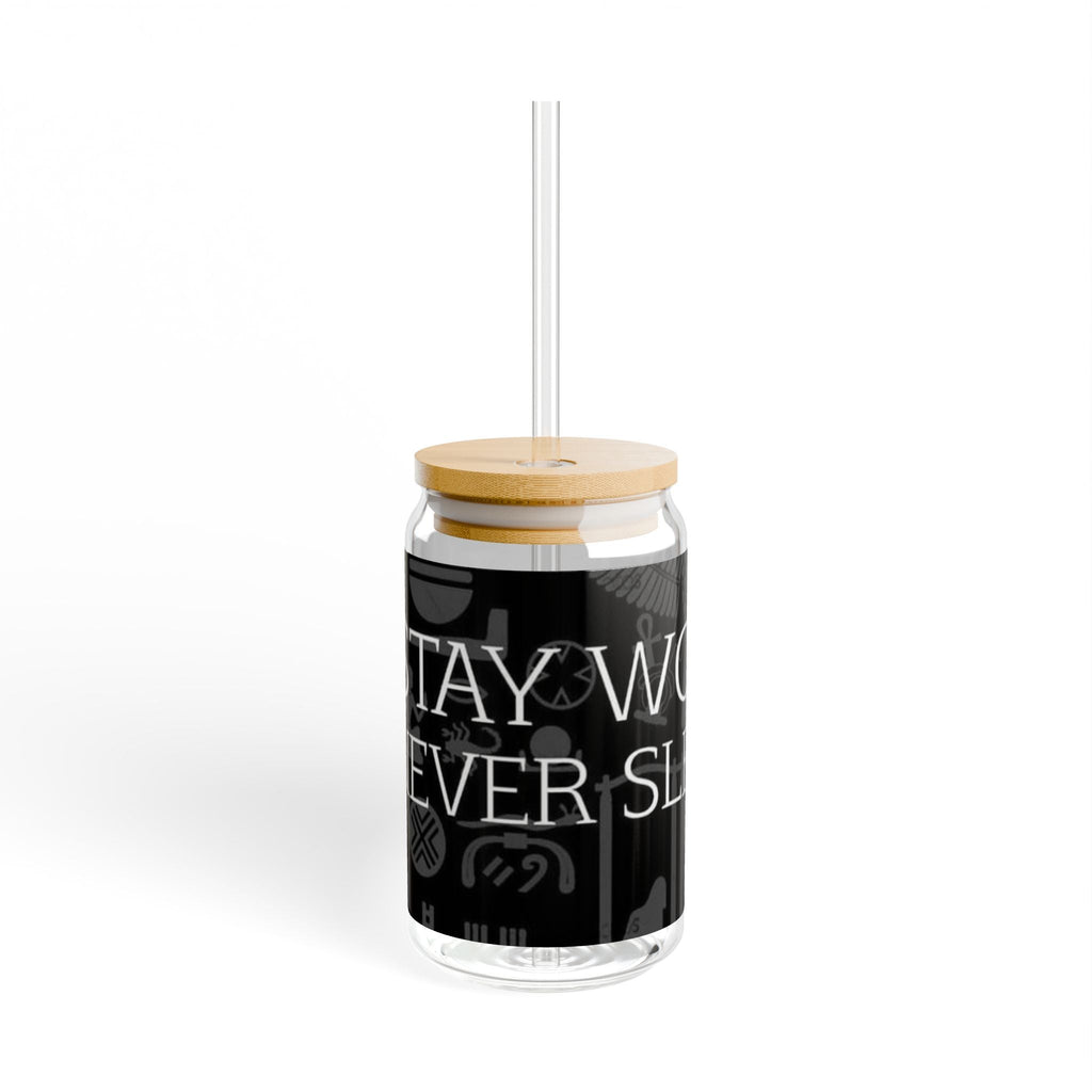 Stay Wild Sipper Glass, 16oz | Glass Straw Lifestyle Drinkware, Eco-friendly Party Mug, Unique Gift for Nature Lovers Printify